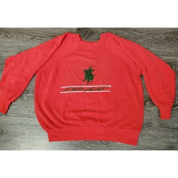 Vintage 1982 St. Nick's Polo Club Crewneck Parody Ugly Christmas Sweatshirt Sz S - Picture 2 of 12